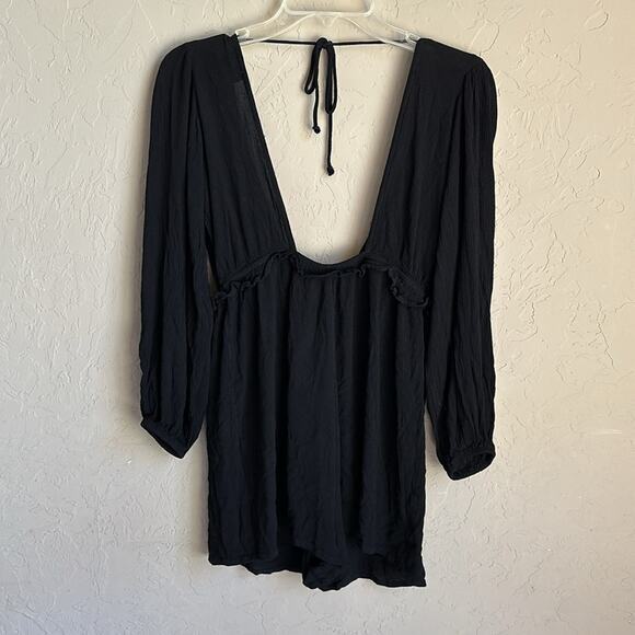 ASOS black low V romper size 6 neck tie - Picture 4 of 5